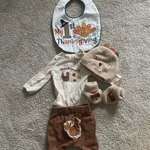 Carter's Thanksgiving Baby Set - Cream and Brown